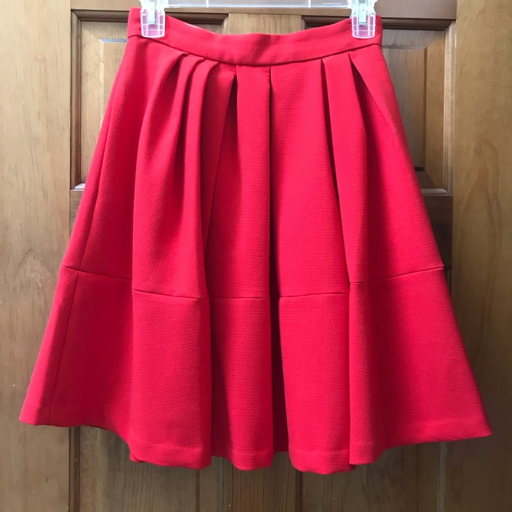 Banana Republic Red Flared A Line Skirt